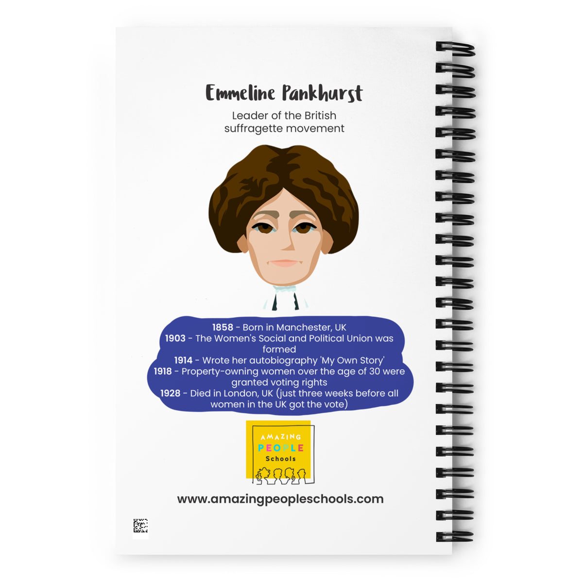 Emmeline Pankhurst Dotted Notebook