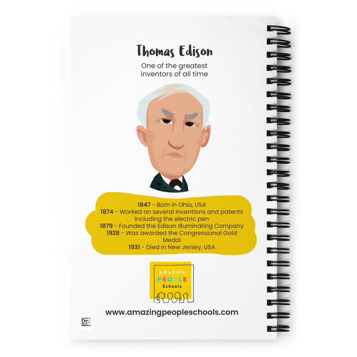 Thomas Edison Dotted Notebook