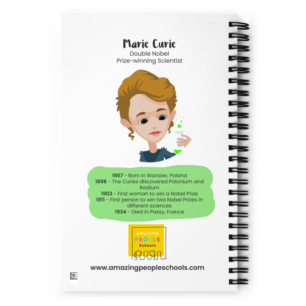 Marie Curie Dotted Notebook