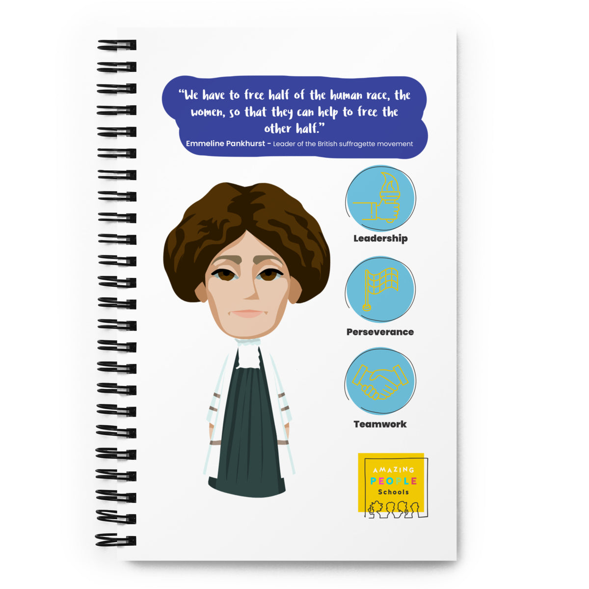 Emmeline Pankhurst Dotted Notebook